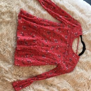 {Abercrombie kids} Orange, long sleeve blouse